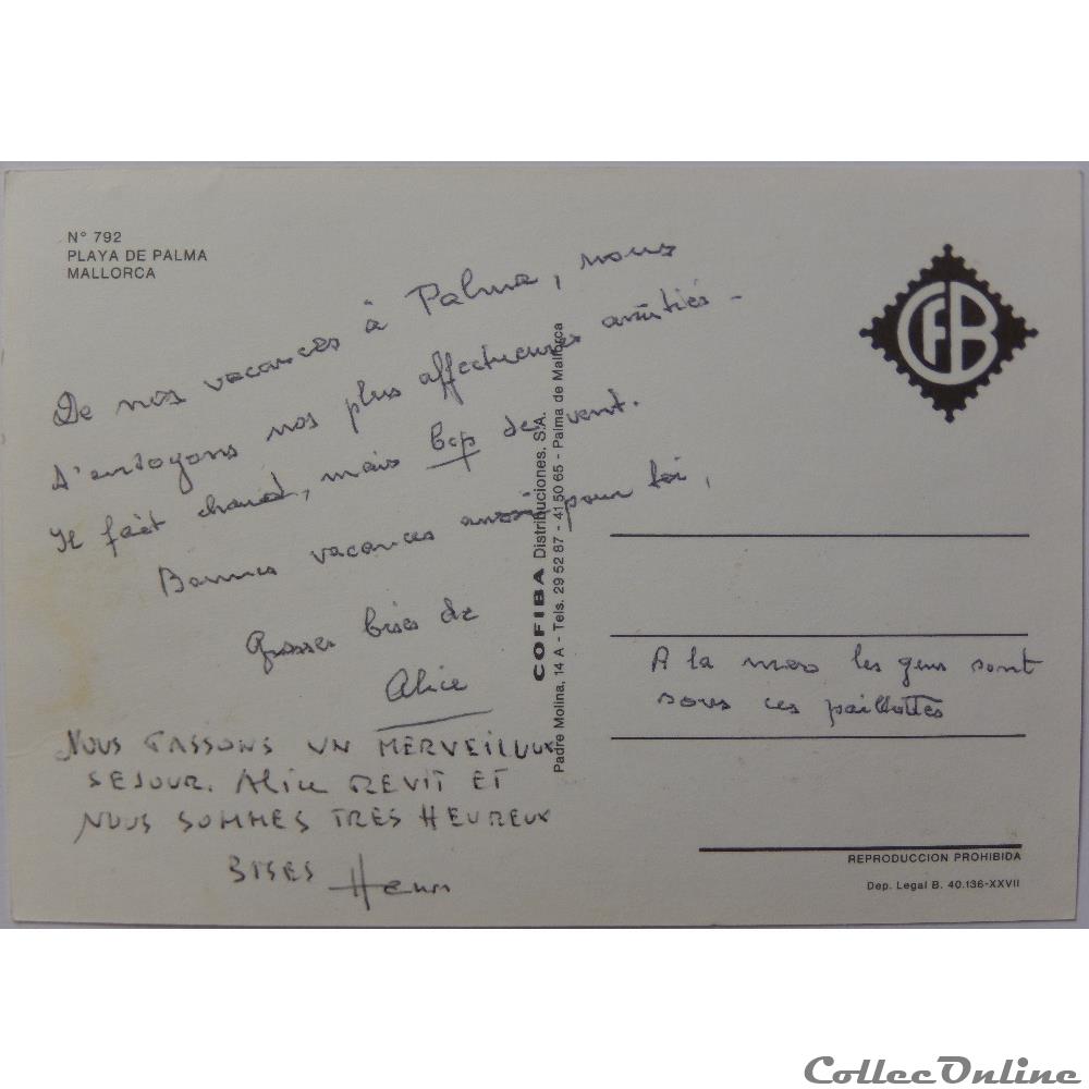 CP d'Espagne, îles Baléares, Palma de Majorque carte postale europe languedoc roussillon cp espagne iles baleares palma de majorque