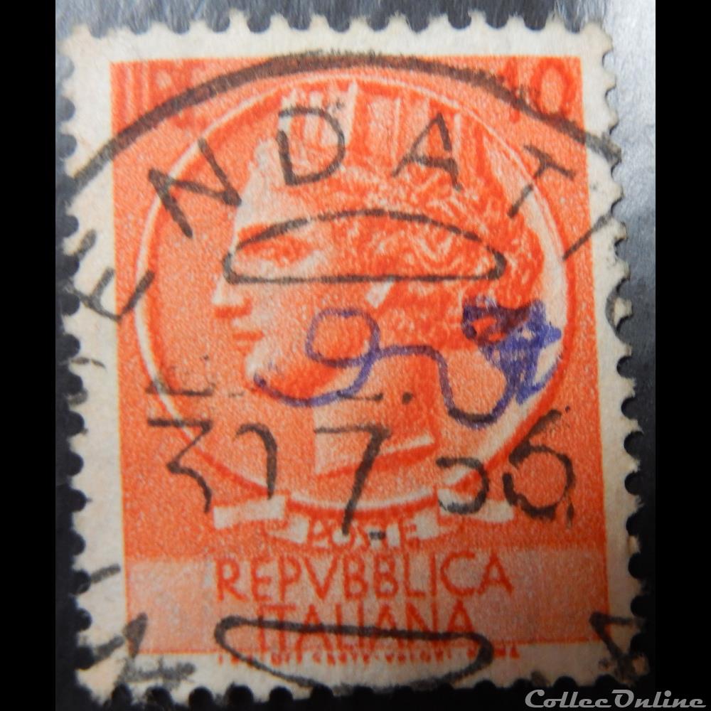 timbre europe italie 00649 piece de syracuse 10 lires de 1953