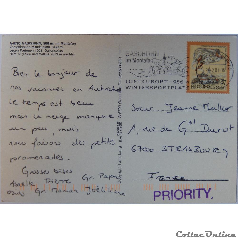 CP d'Autriche, Vorarlberg, Gaschurn carte postale europe rhone alpe cp autriche vorarlberg gaschurn