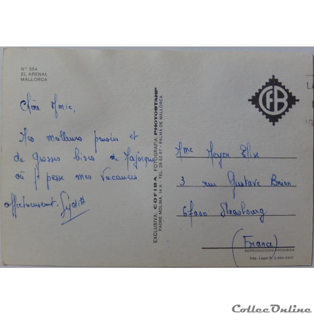carte postale europe alsace cp espagne iles baleares majorque