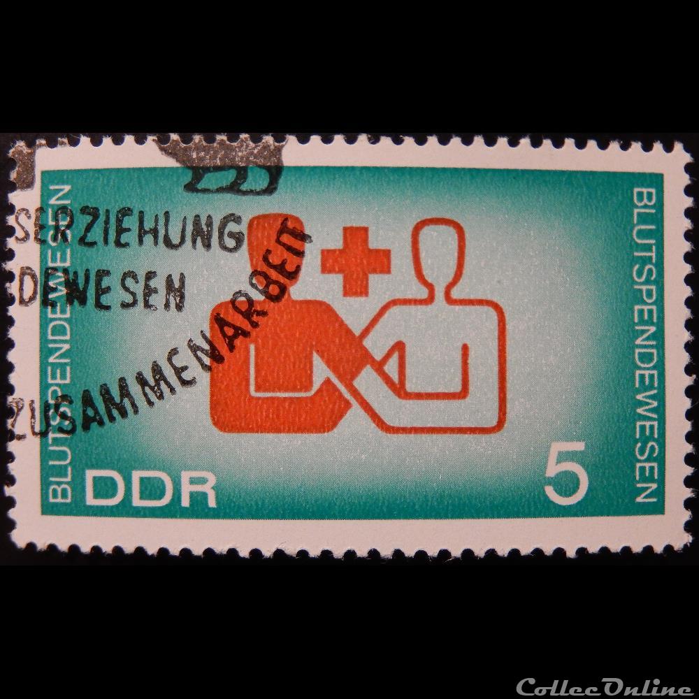 Allemagne RDA 00900 don du sang 5pf de 1966 timbre europe allemagne rda 00900 don du sang 5pf de 1966
