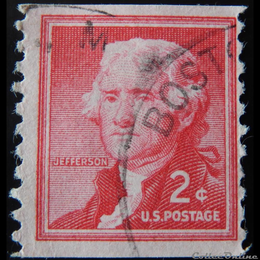 Etats Unis 00588A Thomas Jefferson 2c de 1954 timbre amerique etats unis 00588a thomas jefferson 2c de 1954