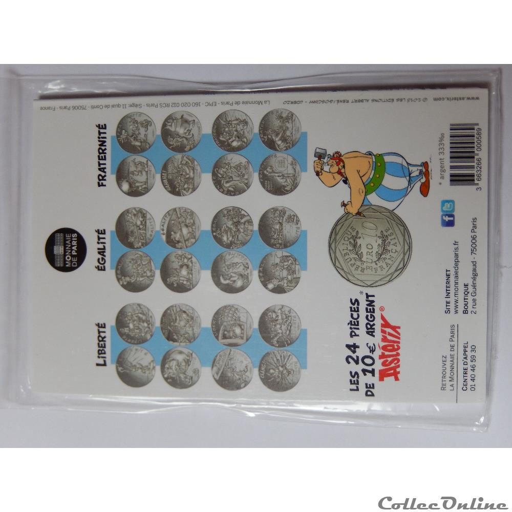 10 euros, Astérix et la fraternité Danois 2015 3 monnaie france moderne 10 euros asterix et la fraternite danois 2015