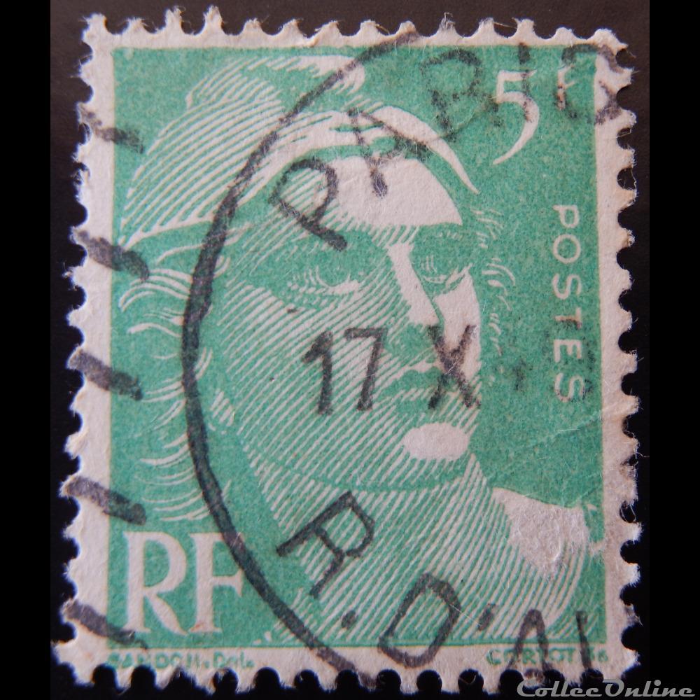 00719 Marianne de Gandon 5 F vert timbre france 00719 marianne de gandon 5 f vert
