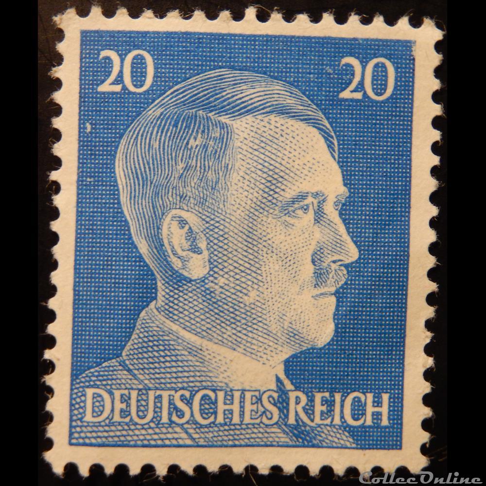 Allemagne Reich 00715 Adolf Hitler 20pf de 1941 timbre europe allemagne reich 00715 adolf hitler 20pf de 1941