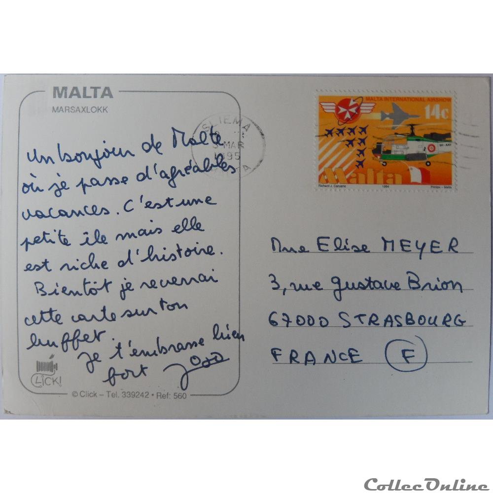 CP de Malte, Marsaxlokk carte postale europe rhone alpe cp de malte marsaxlokk