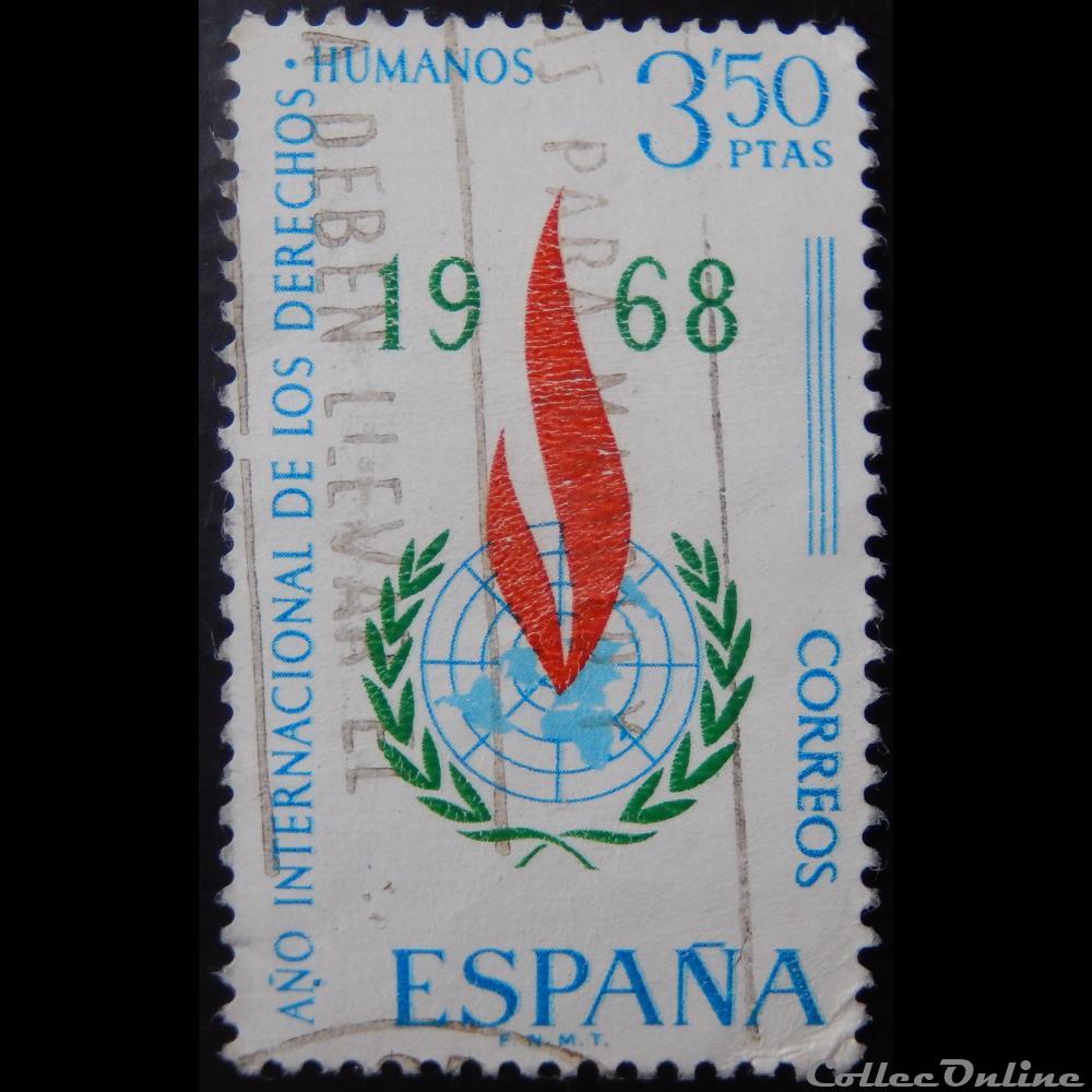 Espagne 01533 année internationale des droits de l'homme 3.50Ptas de 1968 timbre europe espagne 01533 annee internationale des droits de homme 3 50ptas de 1968