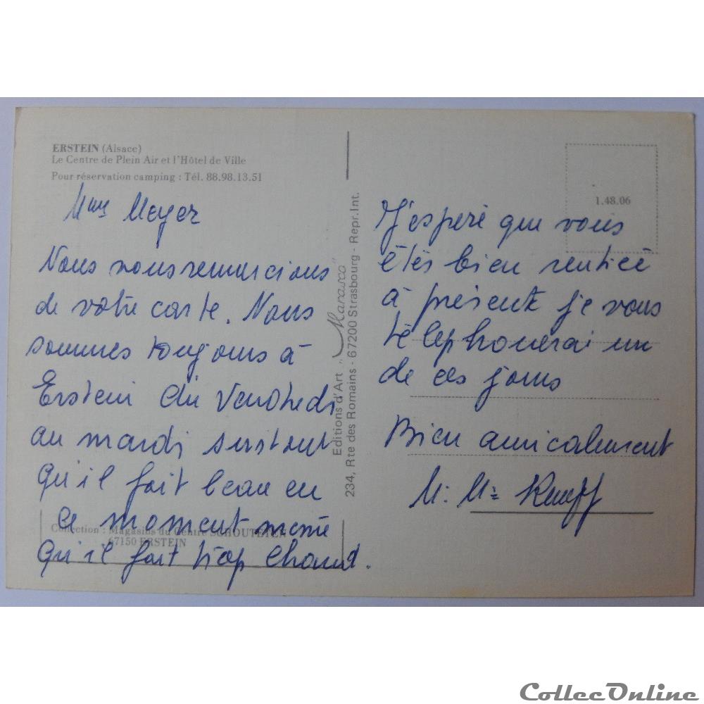 carte postale france alsace cp du bas rhin erstein