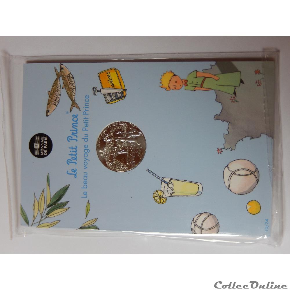 10 euros, le beau voyage du Petit Prince, joue à la pétanque 2 monnaie france suede 10 euros le beau voyage du petit prince joue a la petanque