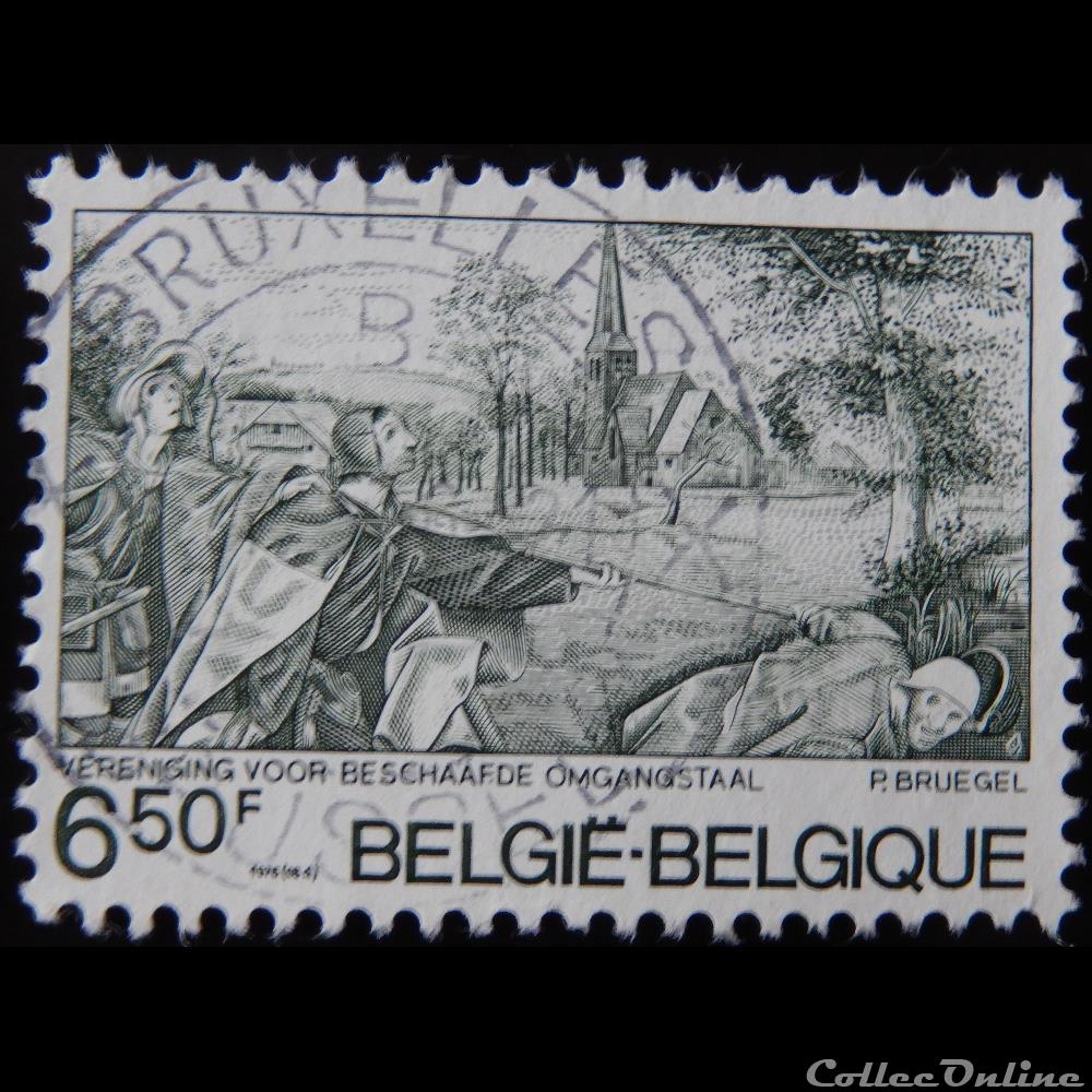 Belgique 01826 "Aveugle conduisant les aveugles" 6.50F de 1976 timbre europe belgique 01826 aveugle conduisant les aveugles 6 50f de 1976