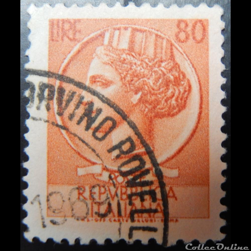 timbre europe italie 00655 piece de syracuse 80 lires de 1953