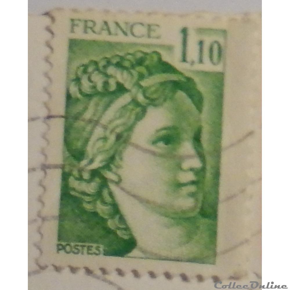 timbre france 02058 sabine de gandon 1 10f vert de 1979
