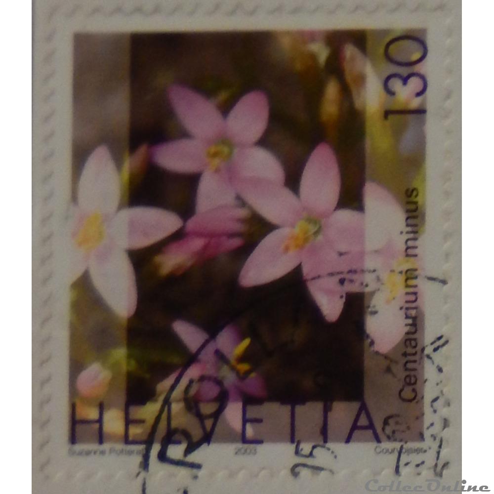 timbre europe suisse 01749 fleur petite centauree 130cts de 2003