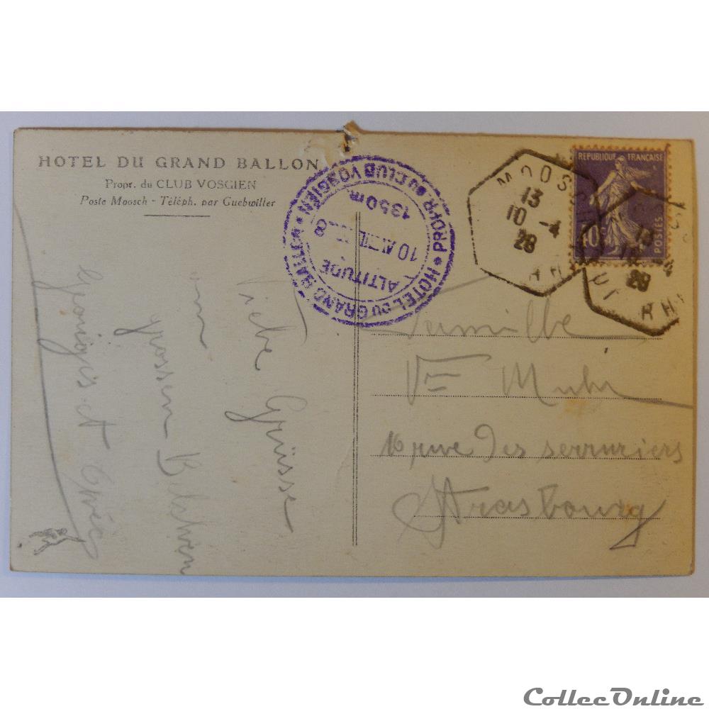 carte postale france alsace cpa du grand ballon hotel haut rhin