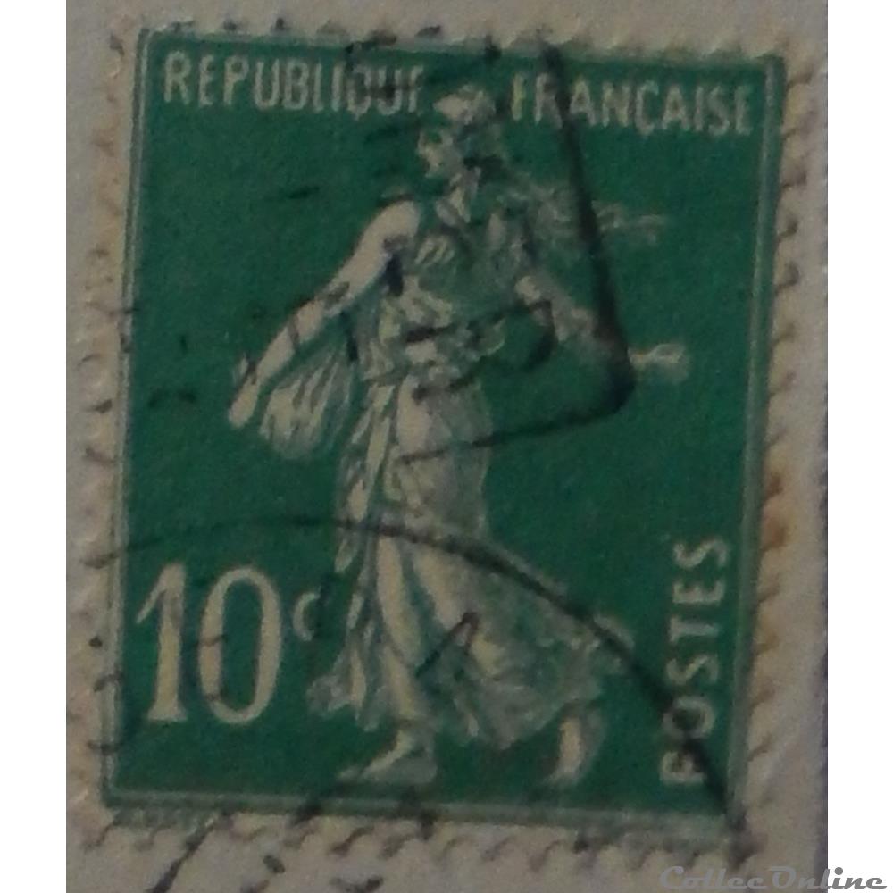 00159 Semeuse fond plein 10c vert de 1922 3 timbre france 00159 semeuse fond plein 10c vert de 1922
