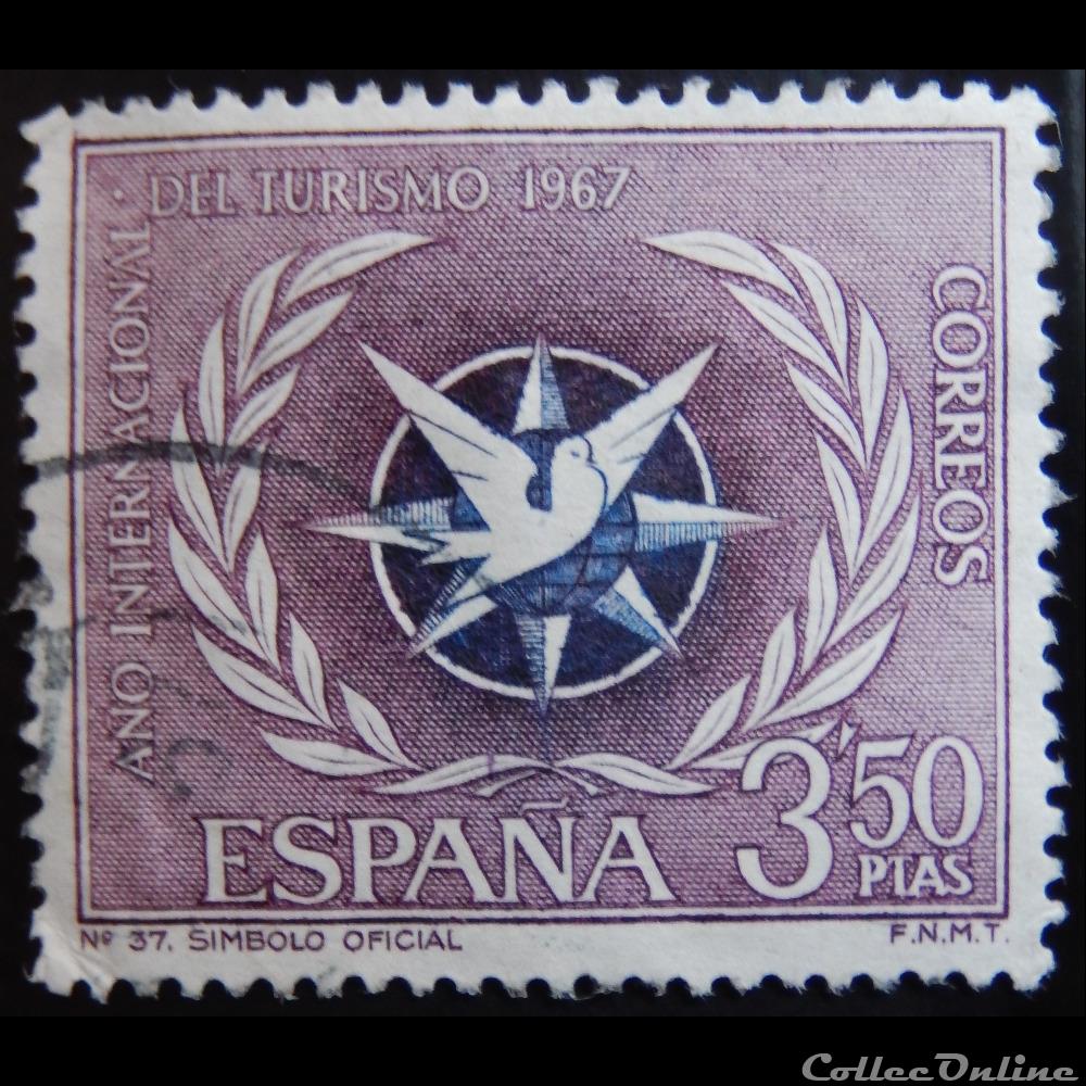 Espagne 01461 année internationale du tourisme 3.50Ptas de 1967 timbre europe espagne 01461 annee internationale du tourisme 3 50ptas de 1967