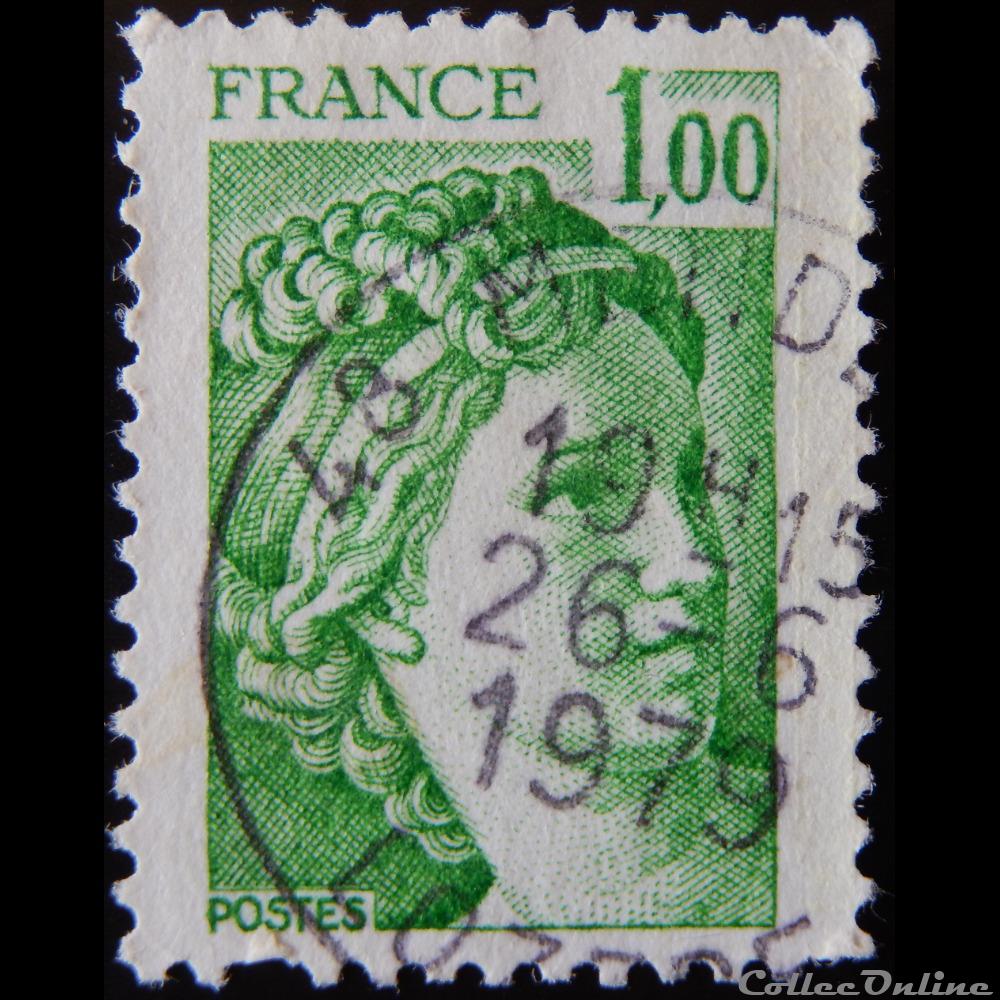 01973 Sabine 1 F00 vert de 1978 timbre france 01973 sabine 1 f00 vert de 1978