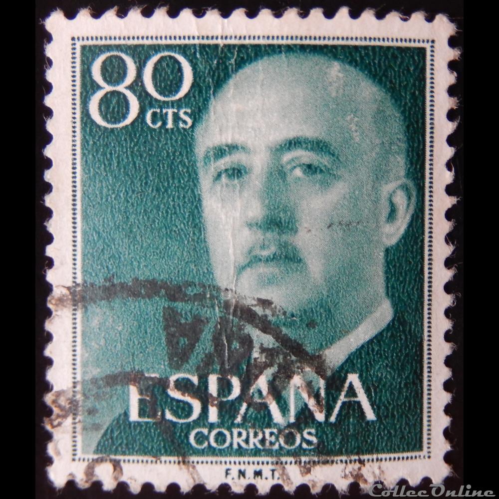 Espagne 00863 général Francisco Franco 80c de 1955 4 timbre europe espagne 00863 general francisco franco 80c de 1955