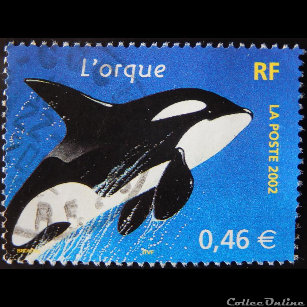 03487 Animaux marins L'orque 0.46€ de 2002 timbre france 03487 animaux marins orque 0 46 de 2002