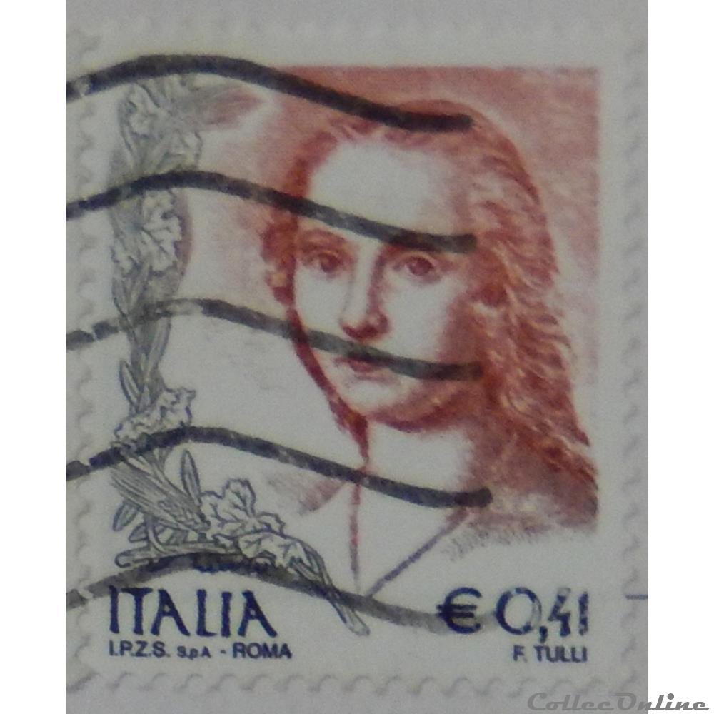 Italie 02537 femme et la licorne 0.41 € de 2002 timbre europe italie 02537 femme et la licorne 0 41 de 2002