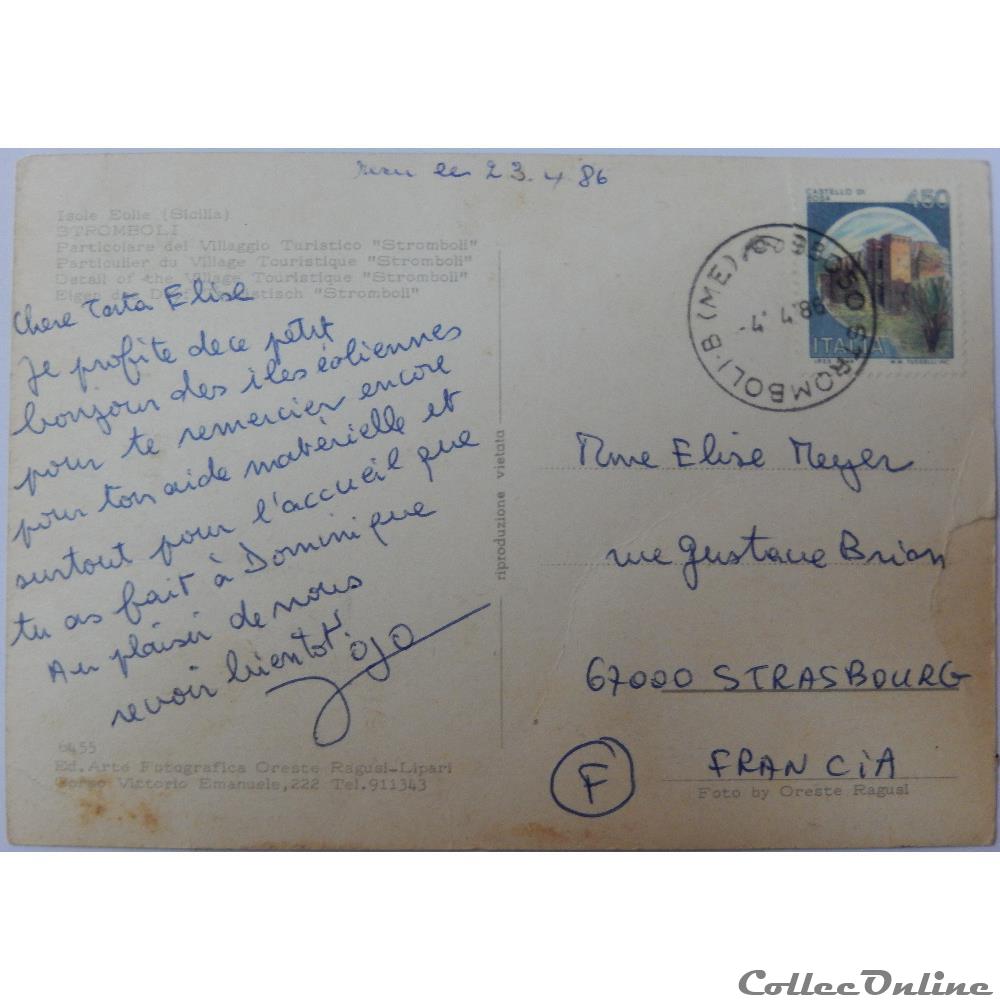 CP d'Italie, Sicile, îles Eoliennes, Stromboli carte postale europe rhone alpe cp italie sicile iles eoliennes stromboli