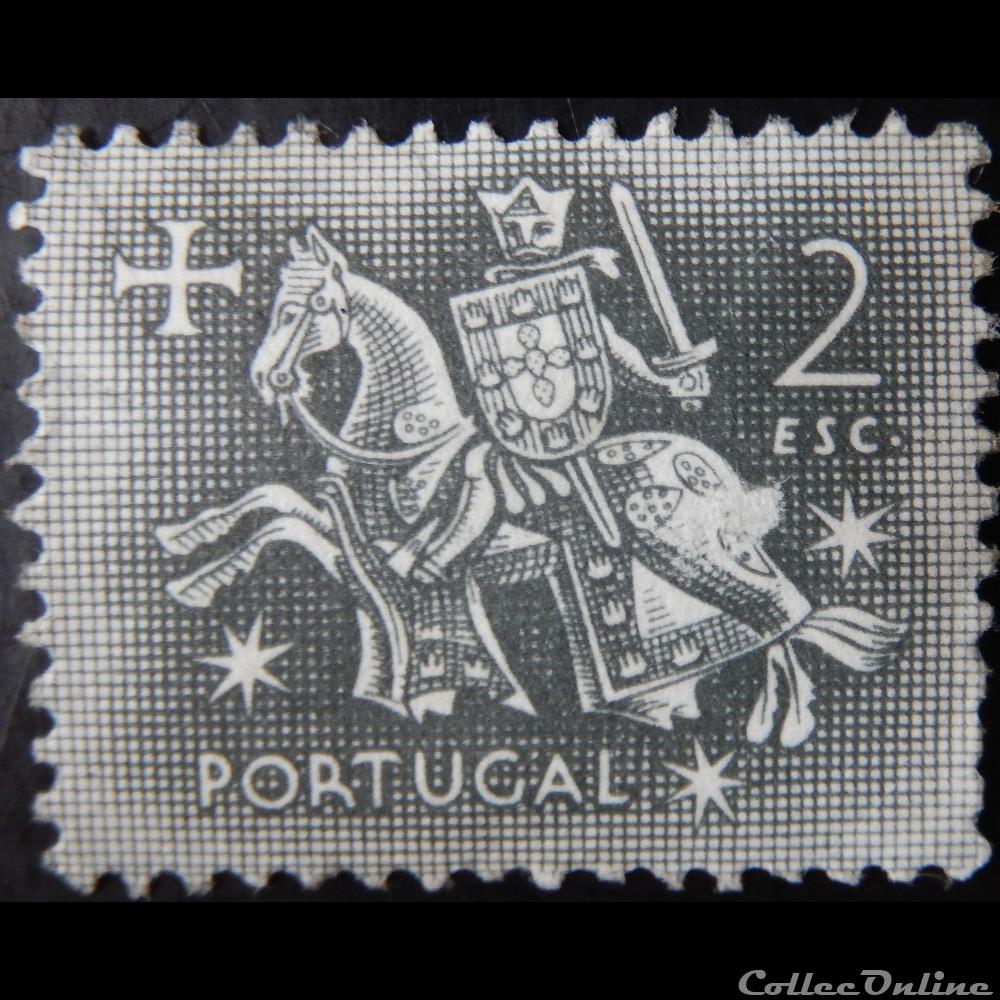 Portugal 00782 chevalier à cheval 2$ de 1953 4 timbre europe portugal 00782 chevalier a cheval 2 de 1953