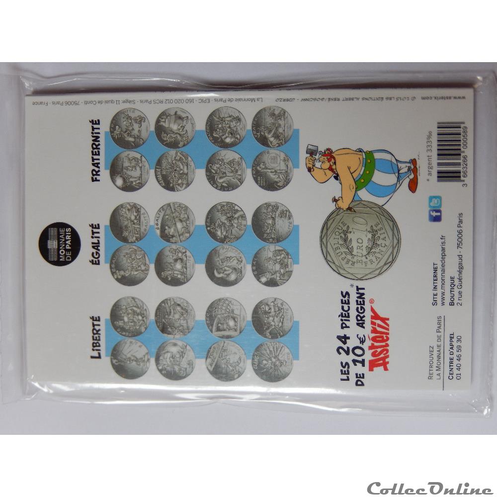 10 euros, Astérix et la fraternité Romains 2015 3 monnaie france moderne 10 euros asterix et la fraternite romains 2015