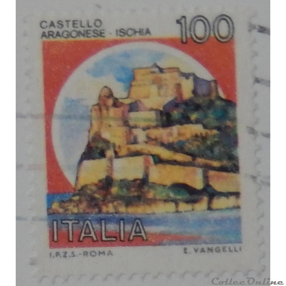 timbre europe italie 01440 chateau aragonais ischia 100 lires de 1980