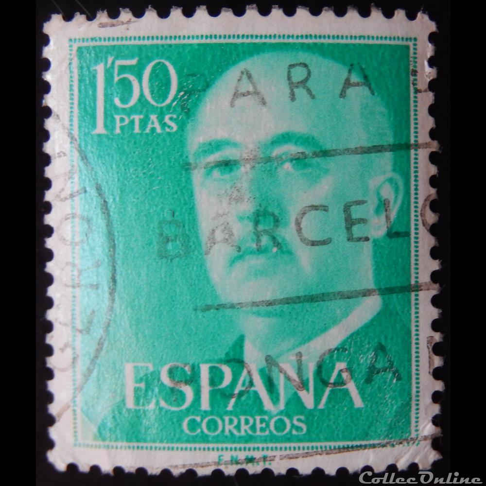 Espagne 00864B général Francisco Franco 1.50Ptas de 1956 4 timbre europe espagne 00864b general francisco franco 1 50ptas de 1956