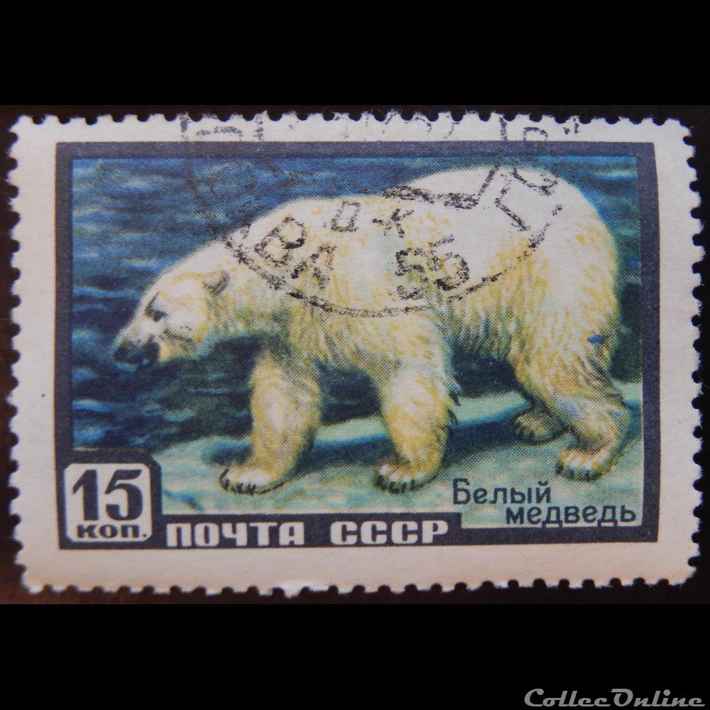 URSS 01904A Ours blanc 15 k de 1957 timbre europe russie urss 01904a ours blanc 15 k de 1957