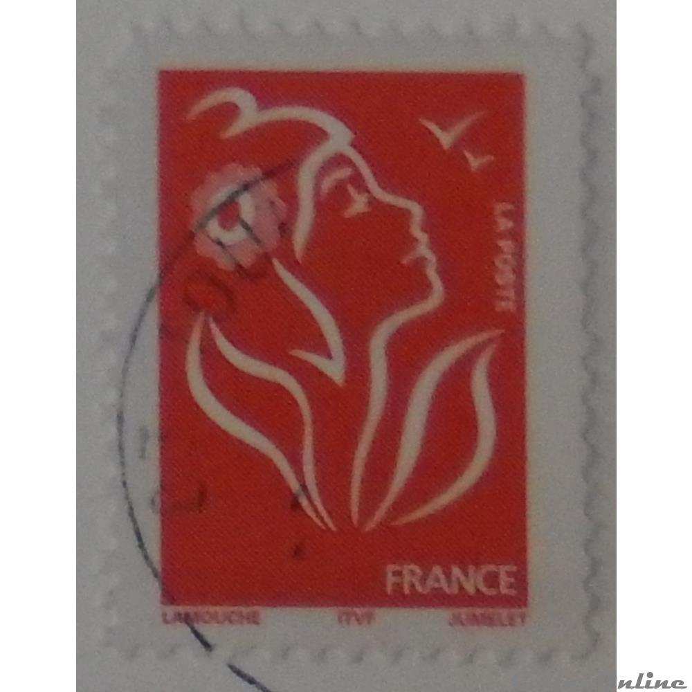 03734 La Marianne de Lamouche rouge sans valeur de 2005 timbre france 03734 la marianne de lamouche rouge sans valeur de 2005