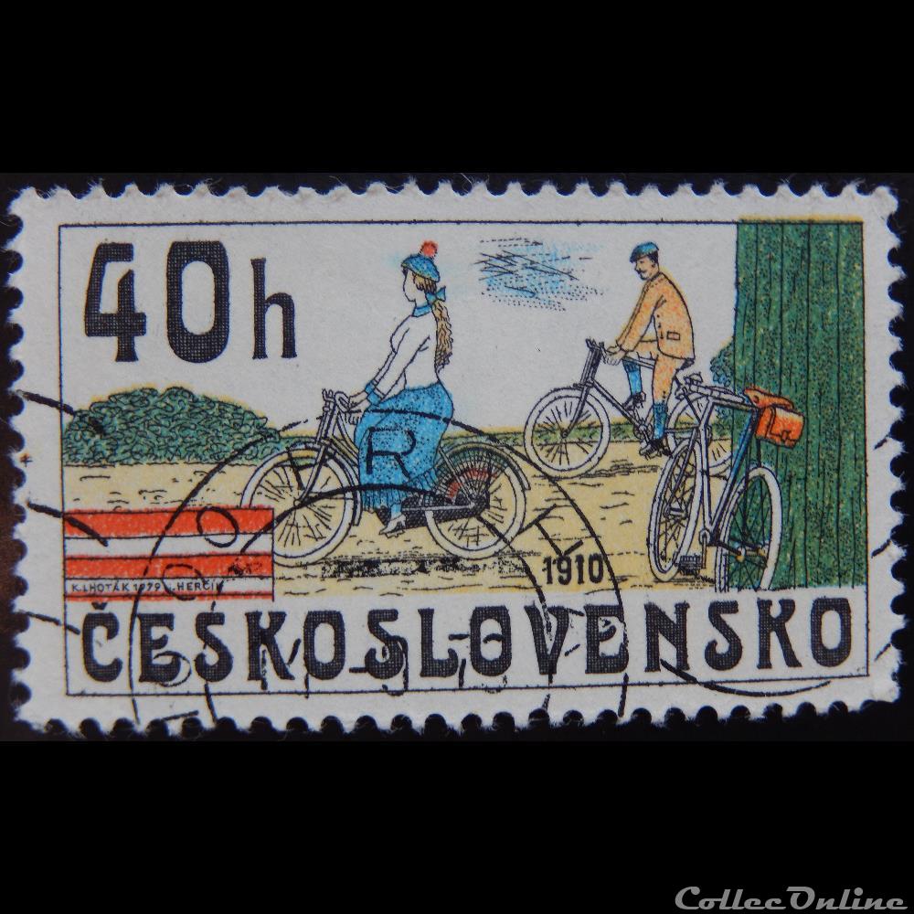 Tchécoslovaquie 02351 vélos 40 h de 1979 timbre europe republique tcheque tchecoslovaquie 02351 velos 40 h de 1979