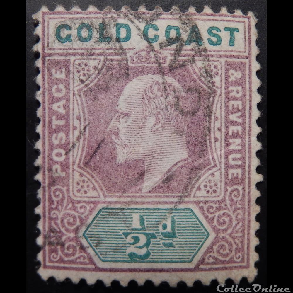 timbre afrique ghana cote or 00038 roi edward vii 1 2d de 1902