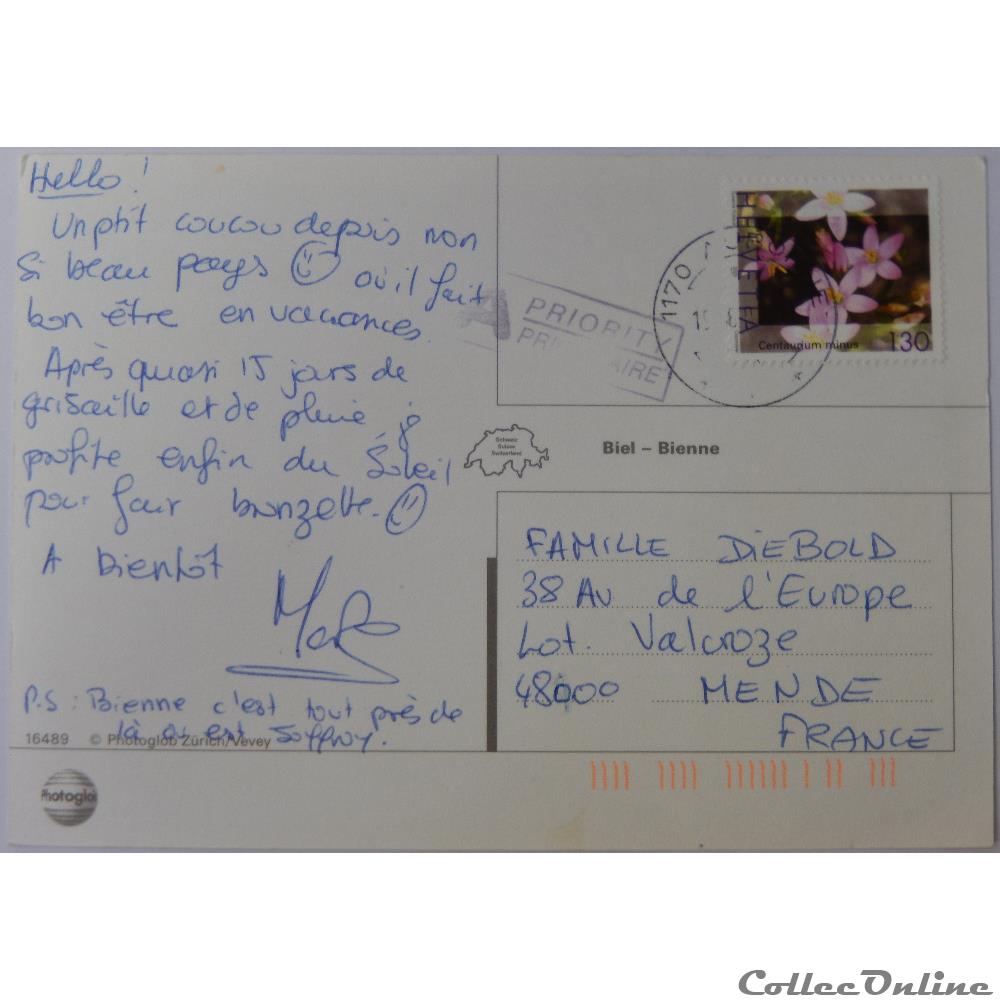 carte postale europe bretagne cp de suisse berne bienne