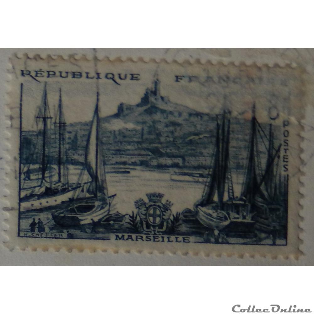01037 Marseille Le vieux port et ND de la Garde 8F de 1955 2 timbre france 01037 marseille le vieux port et nd de la garde 8f de 1955