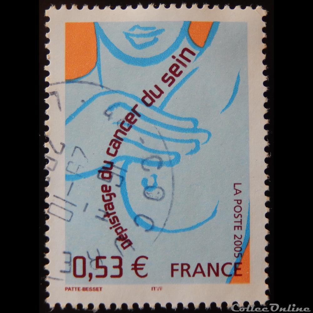 03836 Dépistage du cancer du sein 0.53€ de 2005 timbre france 03836 depistage du cancer du sein 0 53 de 2005