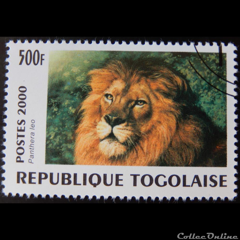 Togo 02996 Lion 500F de 2000 timbre afrique togo 02996 lion 500f de 2000