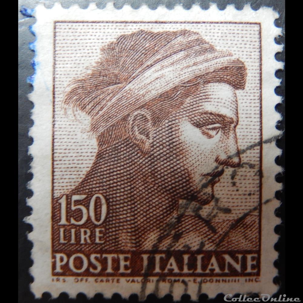timbre europe italie 00841 fresque de michelangelo 150 lires de 1961