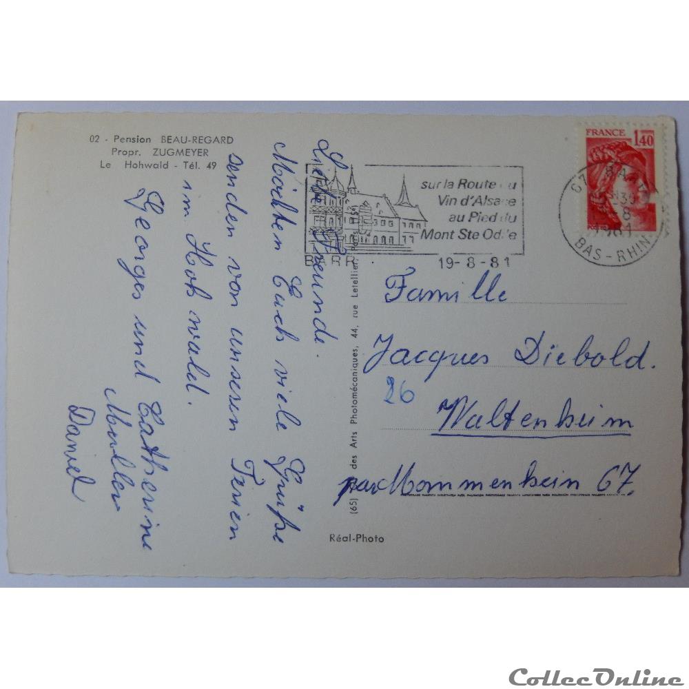 CP du Bas-Rhin, le Hohwald, pension Beau Regard carte postale france alsace cp du bas rhin le hohwald pension beau regard