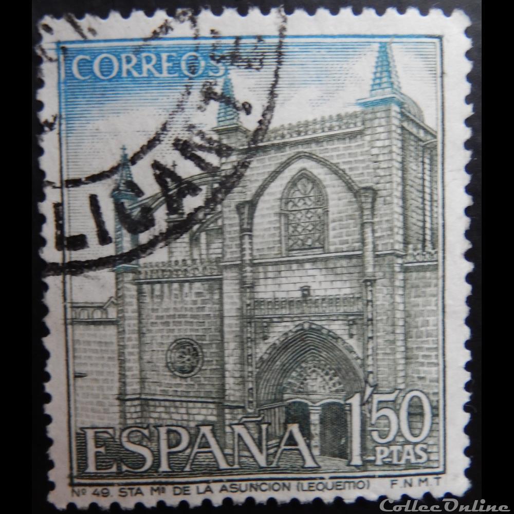 timbre europe espagne 01639 eglise de ste marie de assomption 1 50ptas de 1970