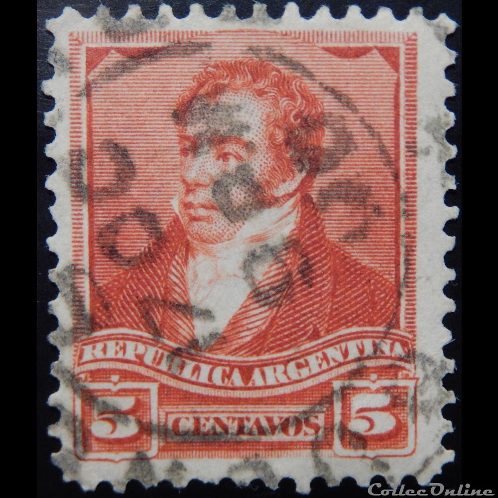 Argentine 00098 Bernardino Rivadavia 5c de 1892 Stamps America