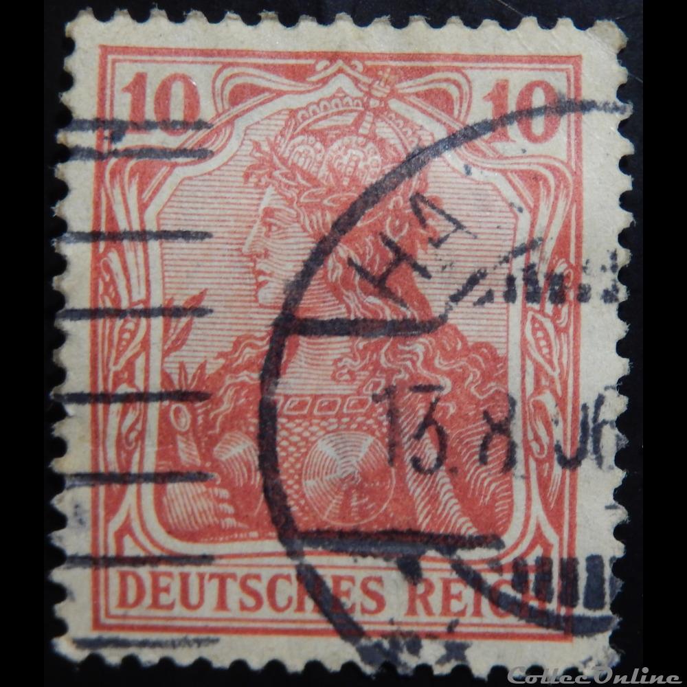 Allemagne Reich 00084 Germania avec la couronne impériale 10pf de 1905 timbre europe allemagne reich 00084 germania avec la couronne imperiale 10pf de 1905