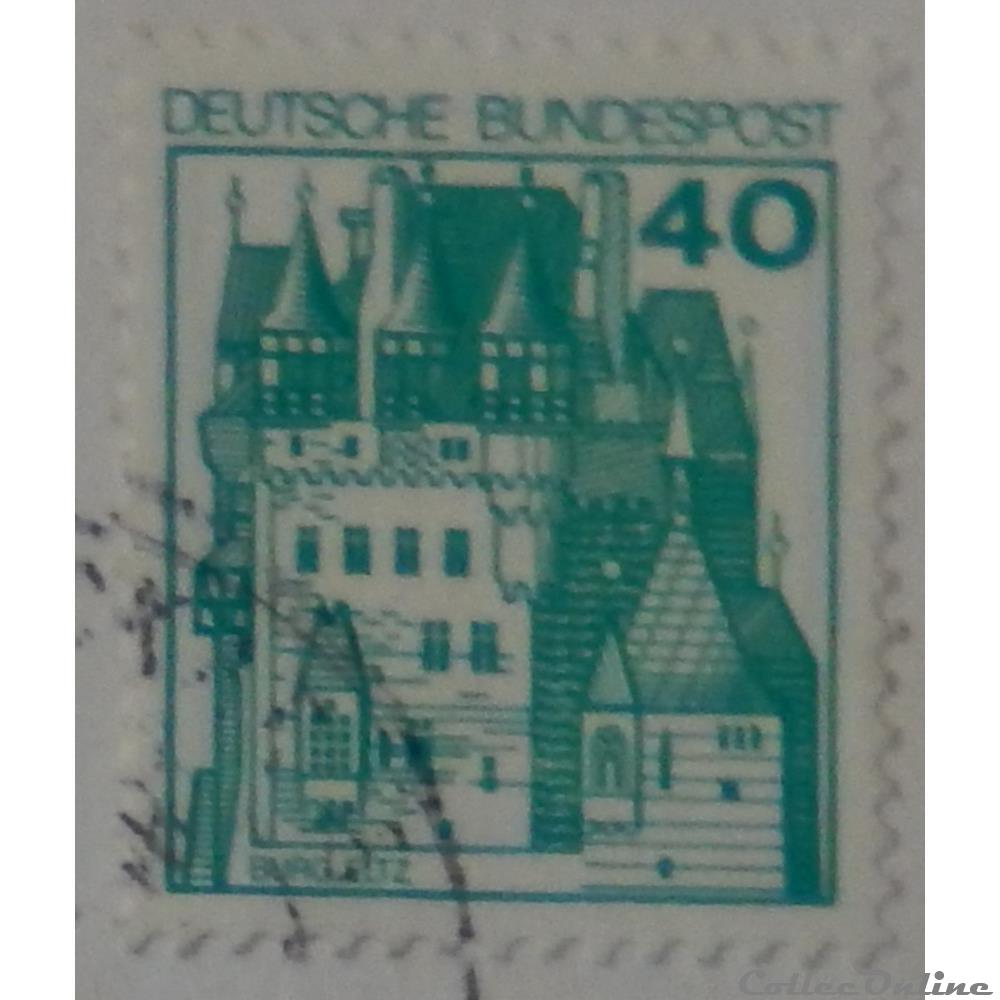 Allemagne RFA 00764 château de Eltz 40pf de 1977 timbre europe allemagne rfa 00764 chateau de eltz 40pf de 1977