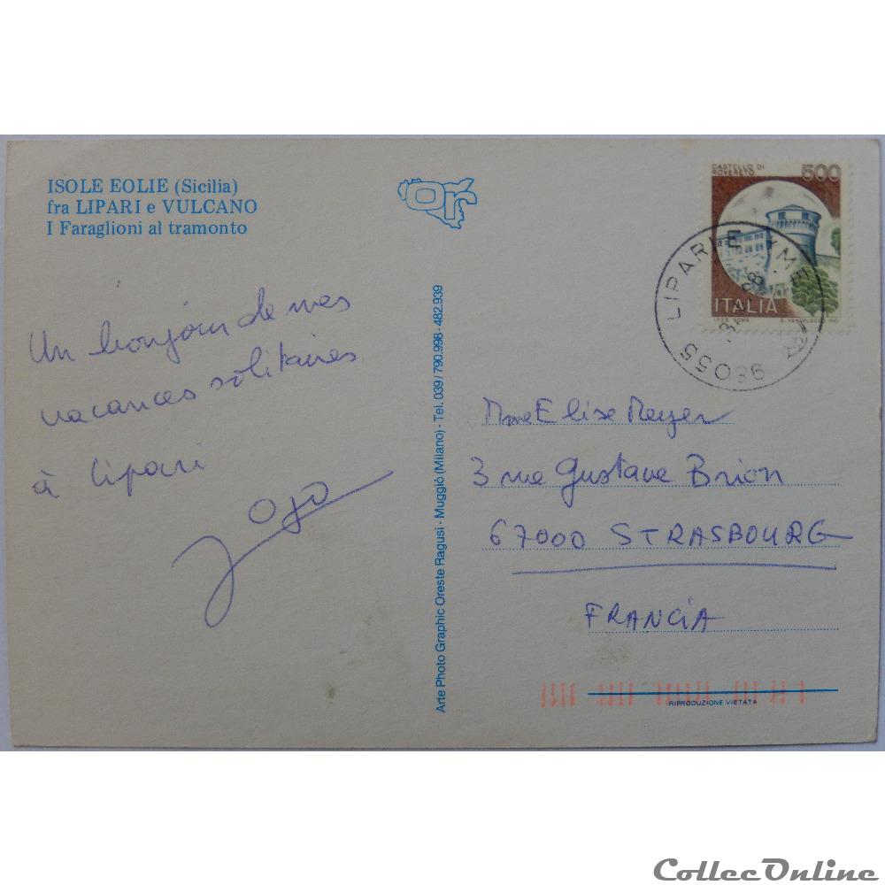 CP d'Italie, Sicile, îles Eoliennes carte postale europe bretagne cp italie sicile iles eoliennes