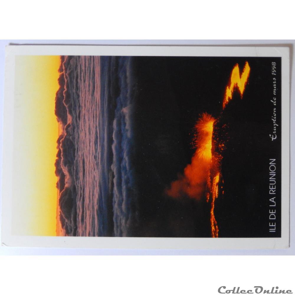 CP de La Réunion, éruption de mars 1998 carte postale france outre mer cp de la reunion eruption de mars 1998