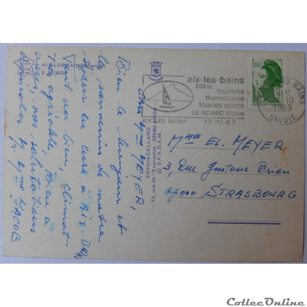 carte postale france rhone alpe cp de savoie aix les bains