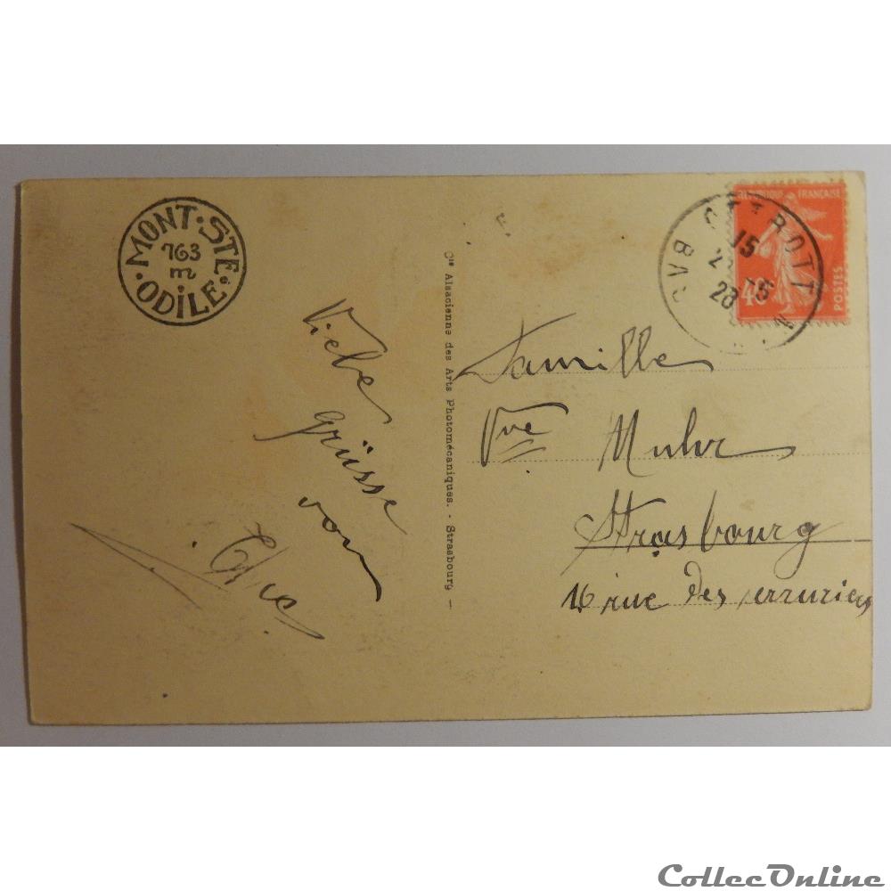 carte postale france alsace cpa du mont sainte odile bas rhin