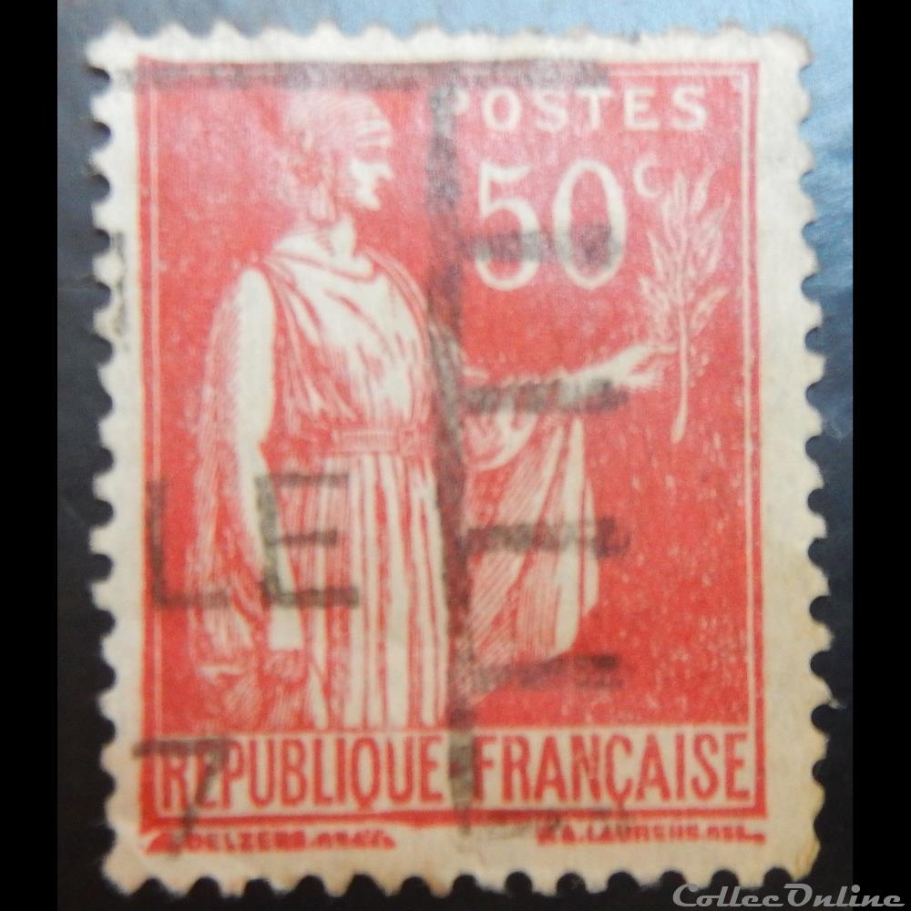 timbre france 00283 type paix 1ere serie 50cts rose rouge de 1932