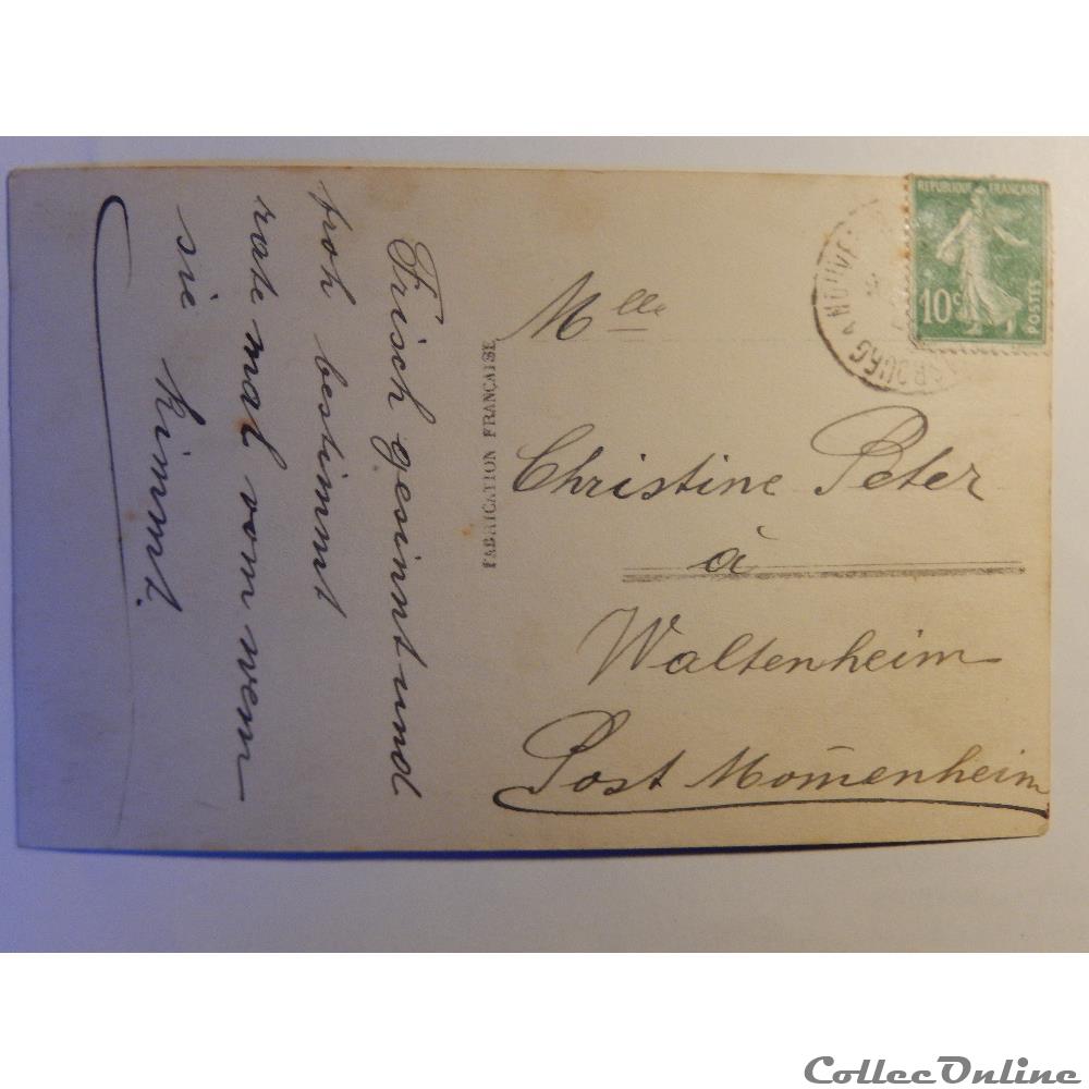 carte postale lorraine cpa de voeux paysage avec riviere