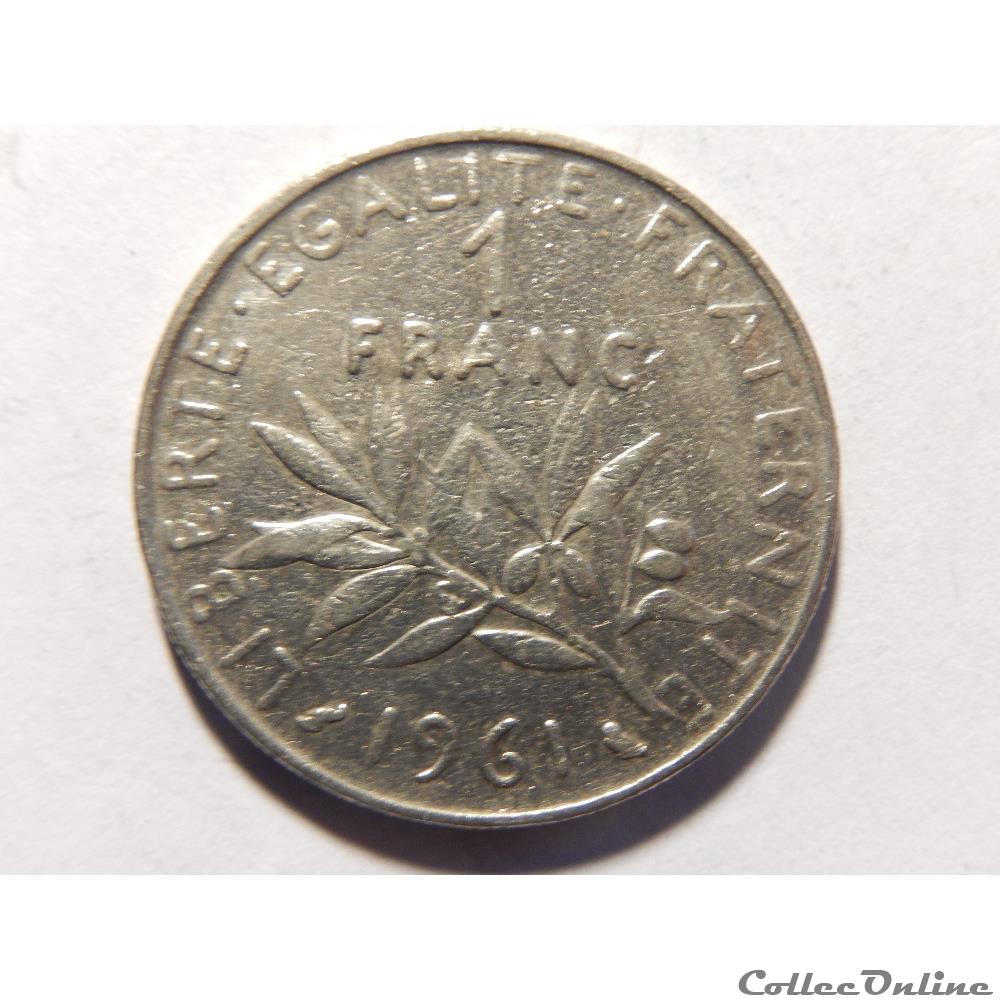 1 franc semeuse 1961 monnaie france moderne 1 franc semeuse 1961